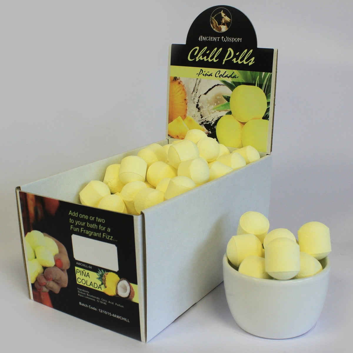 1.3Kg Box of Chill Pills (Mini Bath Bombs) - Pinacolada