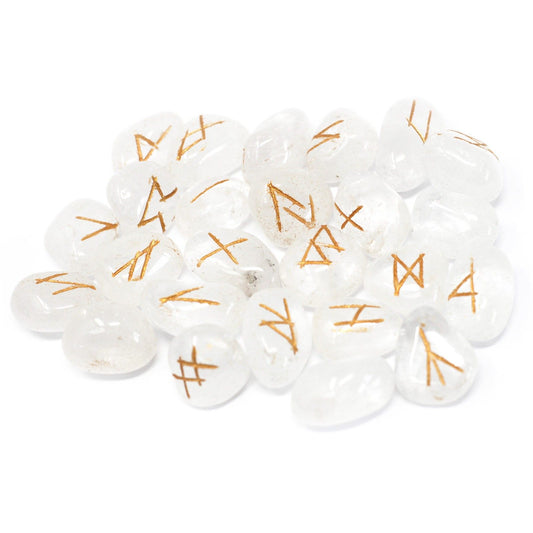 Runes Stone Set in Pouch - Crystal