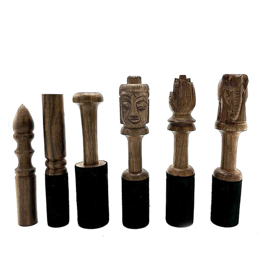 Wooden Stick - 14cm - Elephant Carving