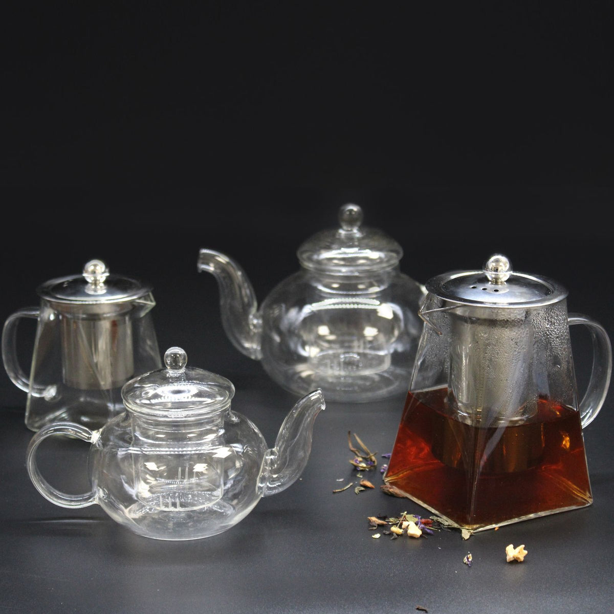 Glass Infuser Teapot - Gift Boxed - Round Pearl - 800ml