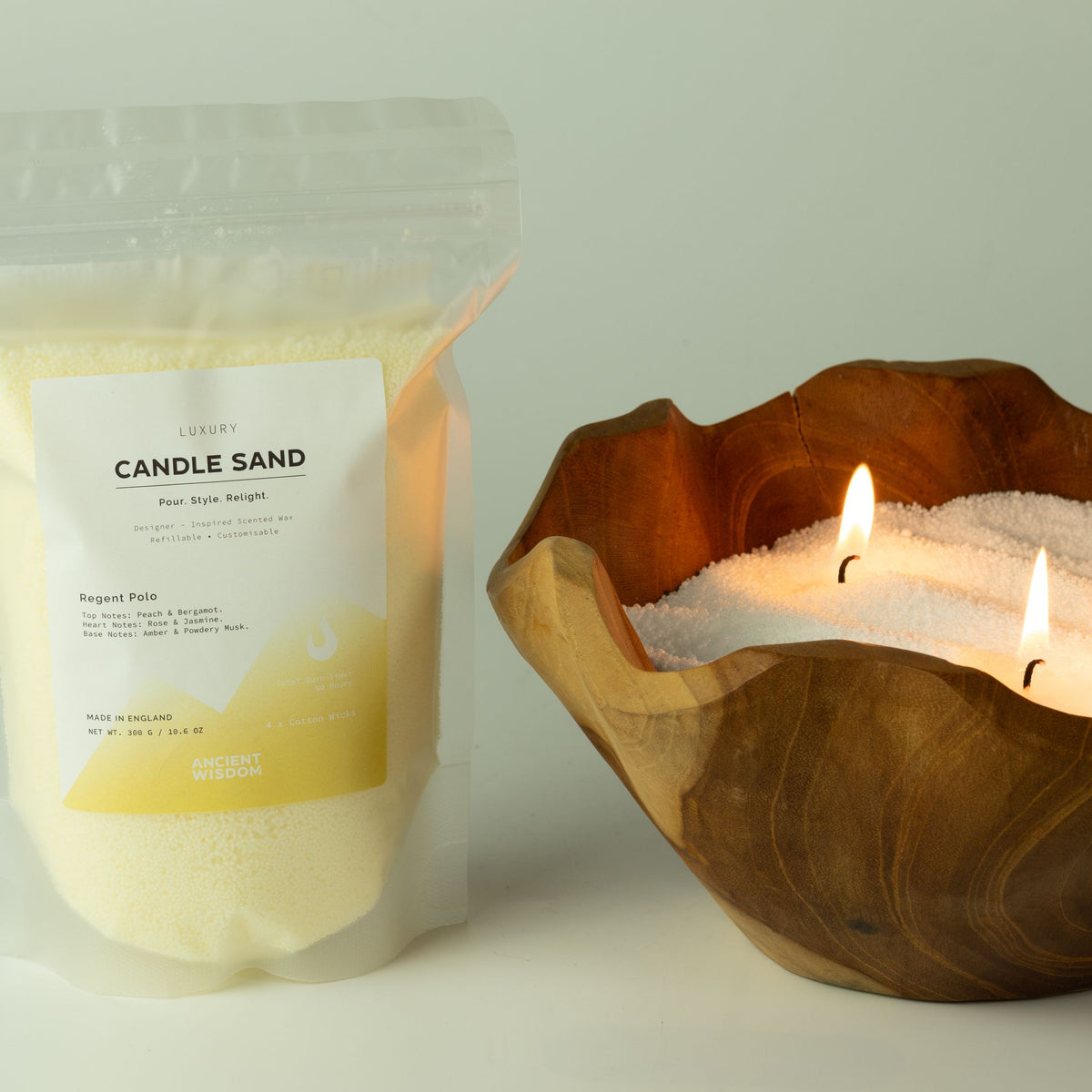 Fragranced Candle Sand - Chocolate Brown - Millionaire Gold - 300g