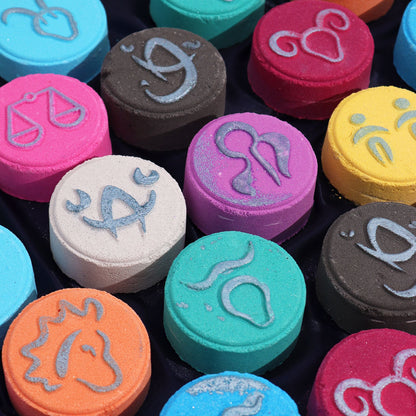 Set of Zodiac Bath Fizzers with Horoscope - Aquarius