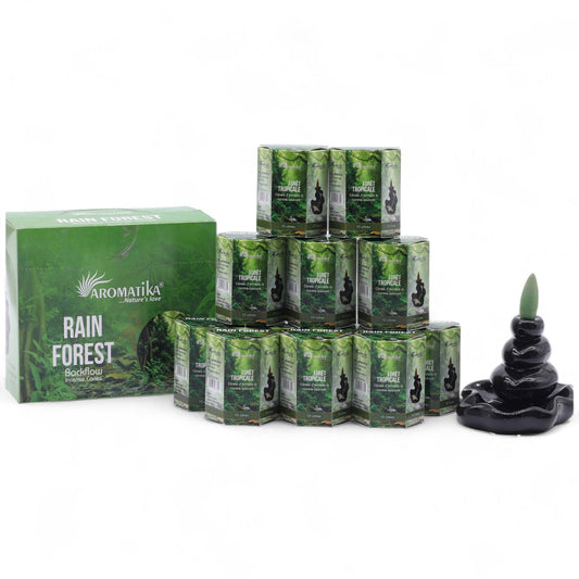 Pack of 10 Masala Backflow Incense - Rain Forest