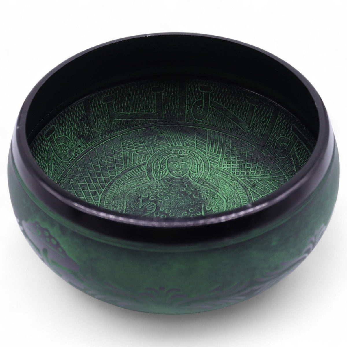 Extra Loud - Mushroom Singing Bowl - Moss Green (23x10.5cm, 1.3kg)