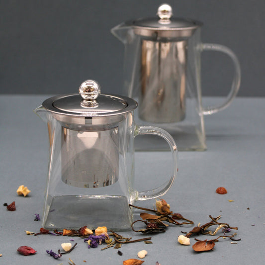 Glass Infuser Teapot - Gift Boxed - Tower Shape - 750ml