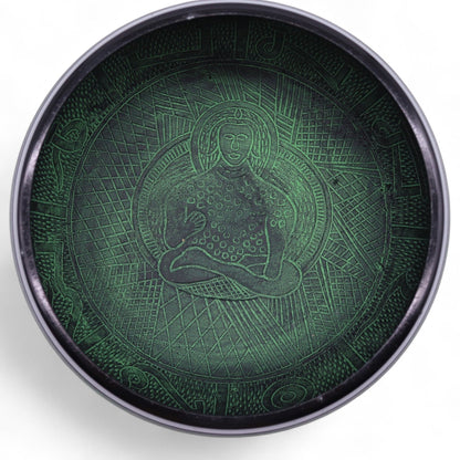 Extra Loud - Mushroom Singing Bowl - Moss Green (23x10.5cm, 1.3kg)