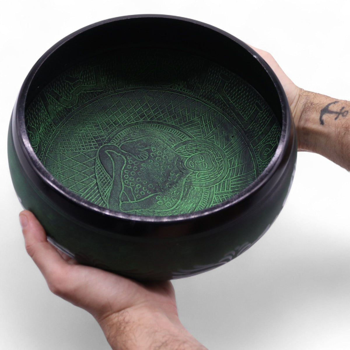 Extra Loud - Mushroom Singing Bowl - Moss Green (23x10.5cm, 1.3kg)