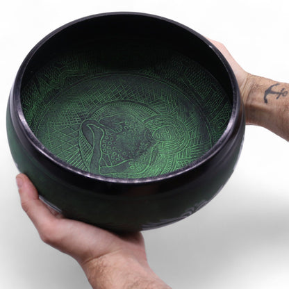 Extra Loud - Mushroom Singing Bowl - Moss Green (23x10.5cm, 1.3kg)