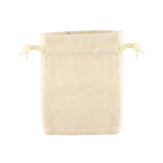 Quality Velvet Pouch - Ivory 10x12cm