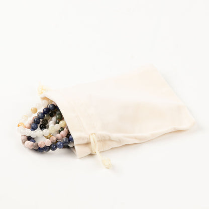 Quality Velvet Pouch - Ivory 10x12cm