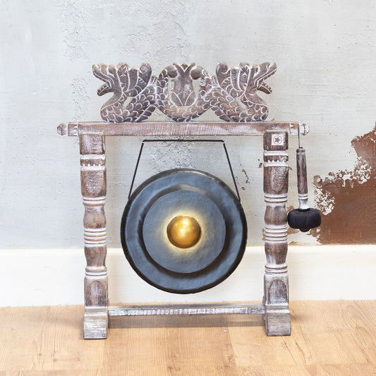 Small Healing Gong in Stand - 25cm - Black