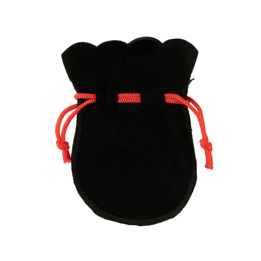 Quality Gothic Velvet Pouch - Black 12x8cm