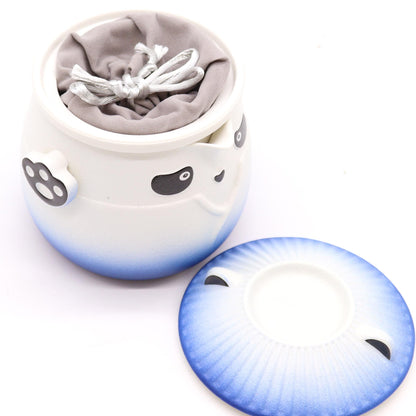 Panda Teapot Set & Three Cups - Sky Blue