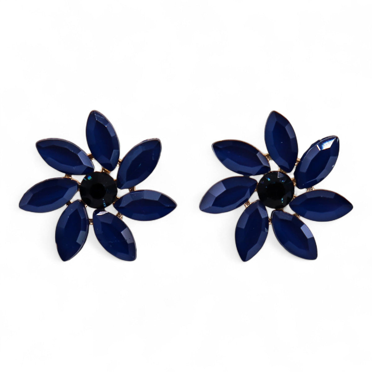 Royal Blue - Vintage Glass - Flowers - Earrings