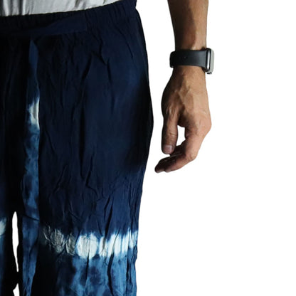 Japanese Style Lounge Pants - Teal & Orange - M