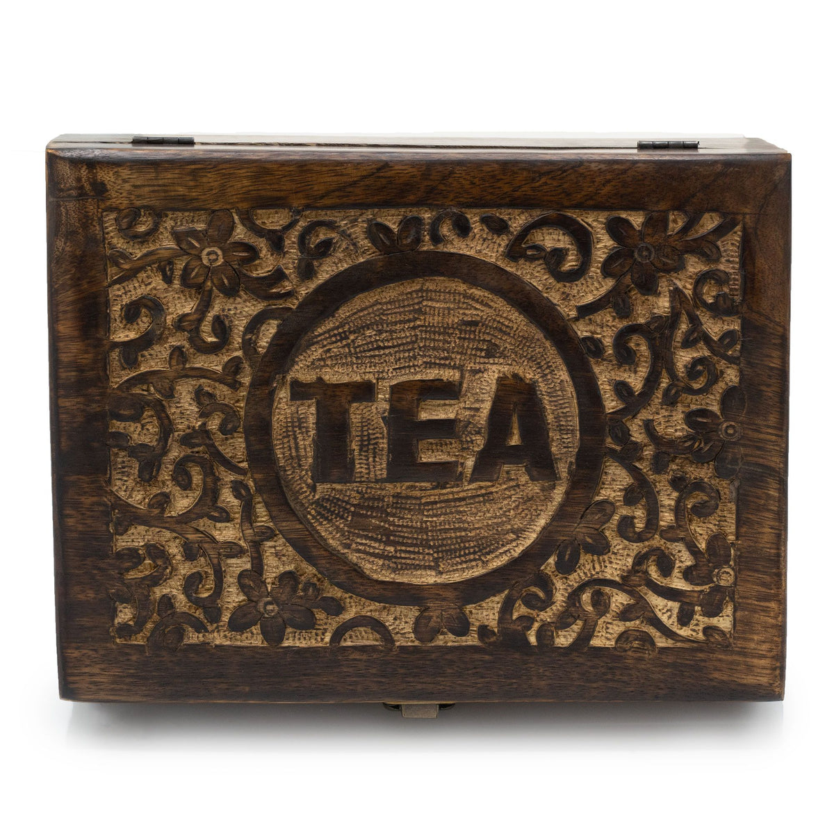 Mango Carved Tea Box - ( 12 compartments)
