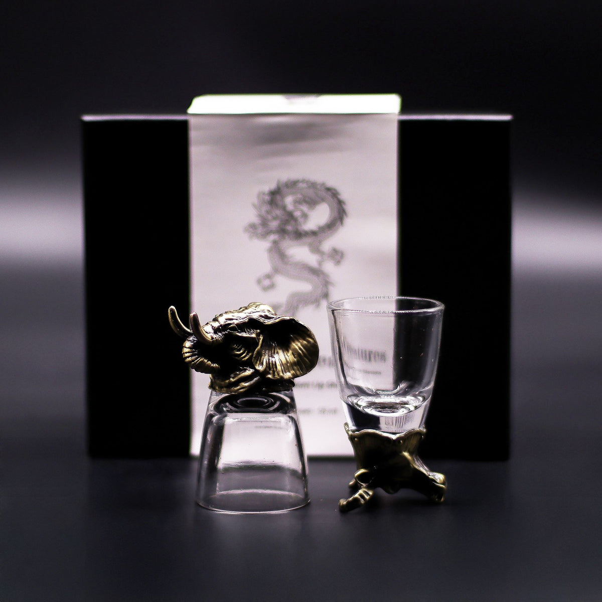 Gift Set of 6 Shot Glasses (50ml) - Mystical Creatures - Antique Bronze