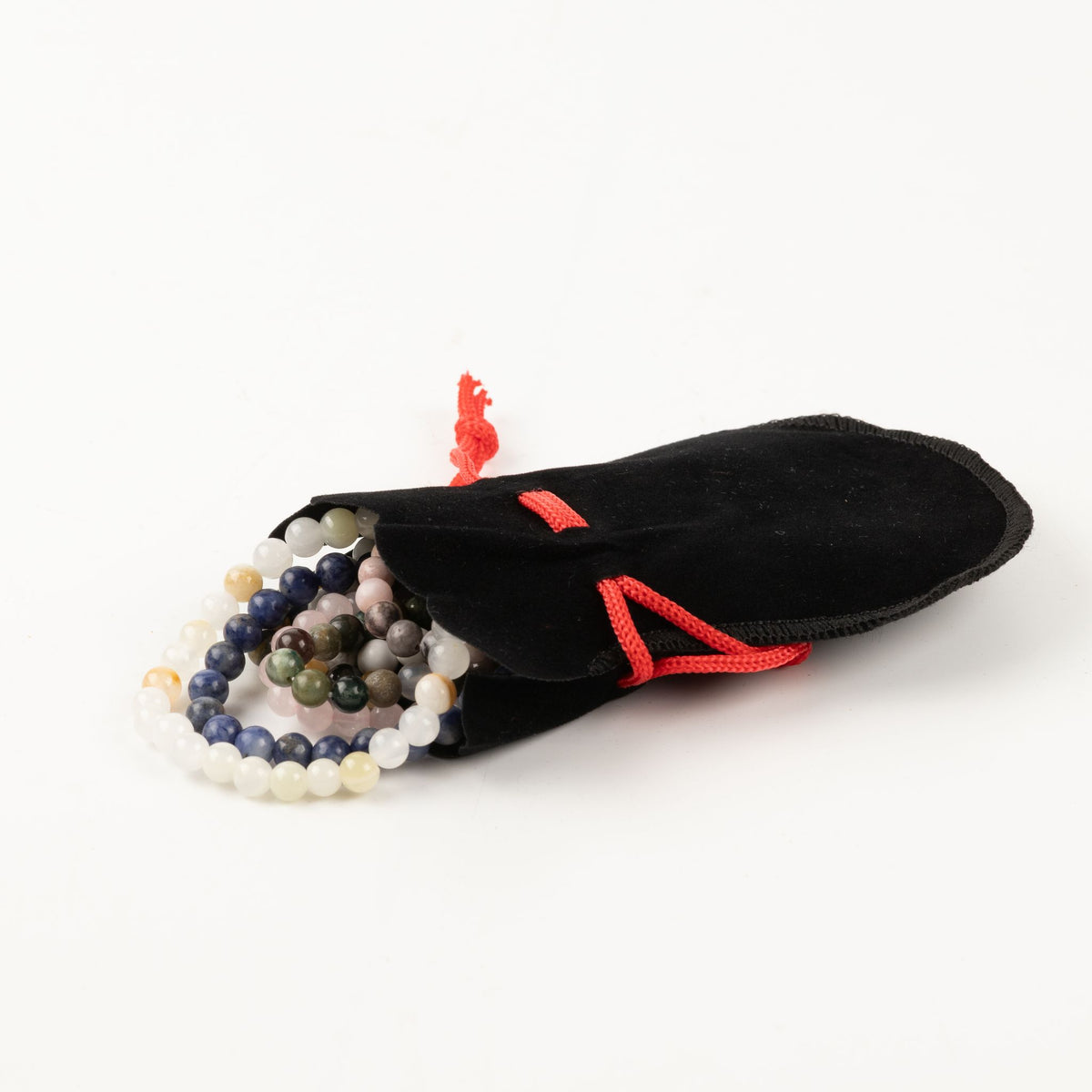 Quality Gothic Velvet Pouch - Black 12x8cm