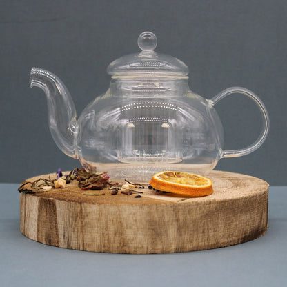 Glass Infuser Teapot - Gift Boxed - Round Pearl - 800ml