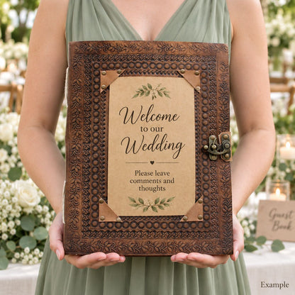 Huge Customisable Visitor Leather Book 10x13 (200 pages)
