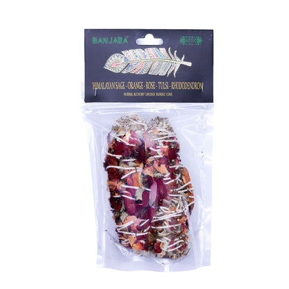 Banjara Smudge - Himalayan Sage, Orange, Rose, Tulsi, Rhododendron