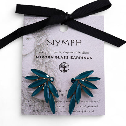 Teal Green - Vintage Glass - Faries - Earrings