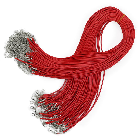 Waxed Pendant Cord -  2mm x 55cm - Red 105