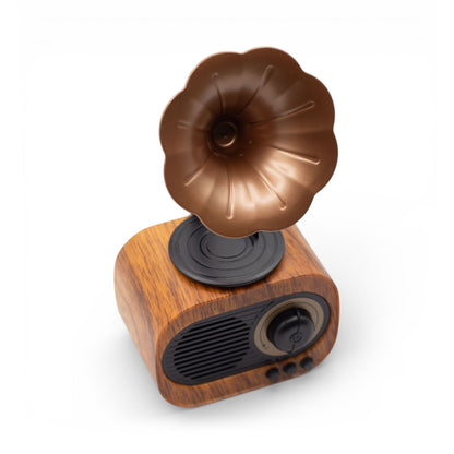 Retro Mini Gramophone Speaker - Bluetooth & FM Radio - 5 watt x 1