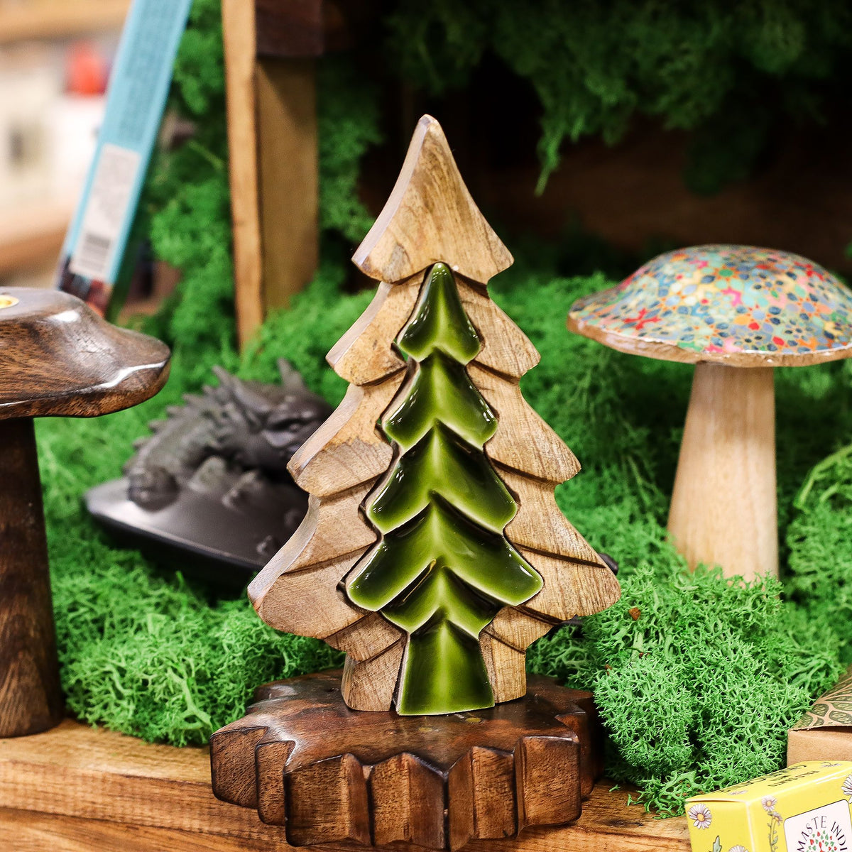 Lost in the Forrest - Small Tree in a Tree Wooden Decoration - 15x10cm