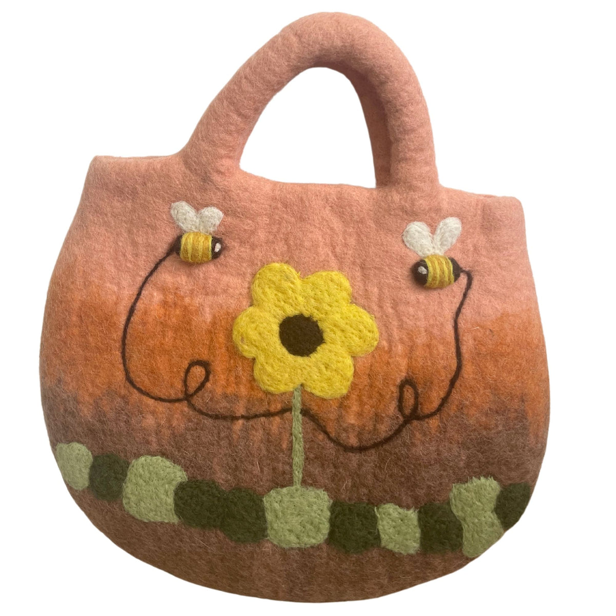 Sun Flower & Bees Felted Bag