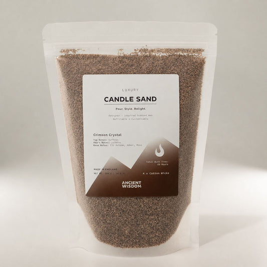 Fragranced Candle Sand - Mocha Brown - Crimson Crystal - 300g