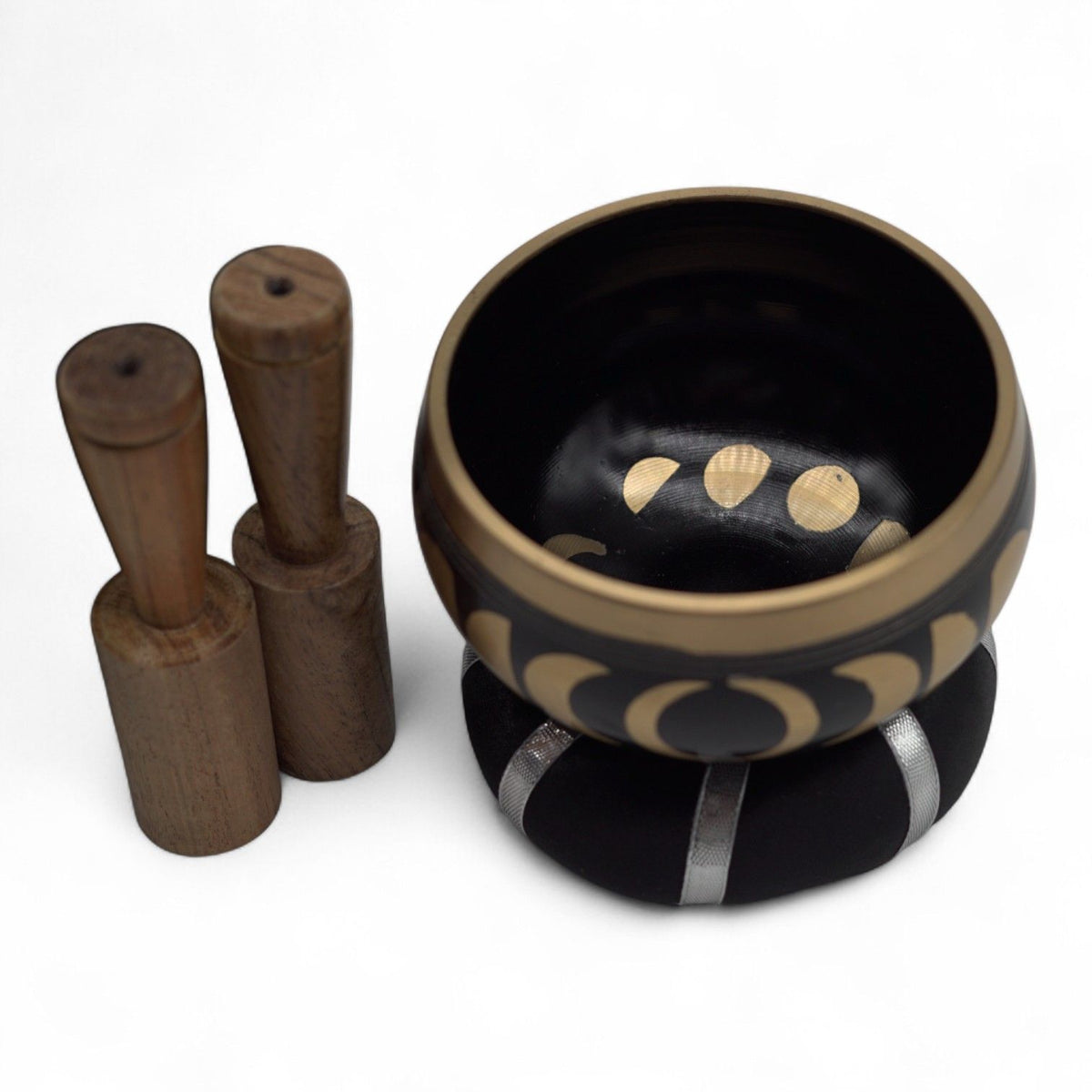 Moon Phase Singing Bowl Set – Black (10.7cm)