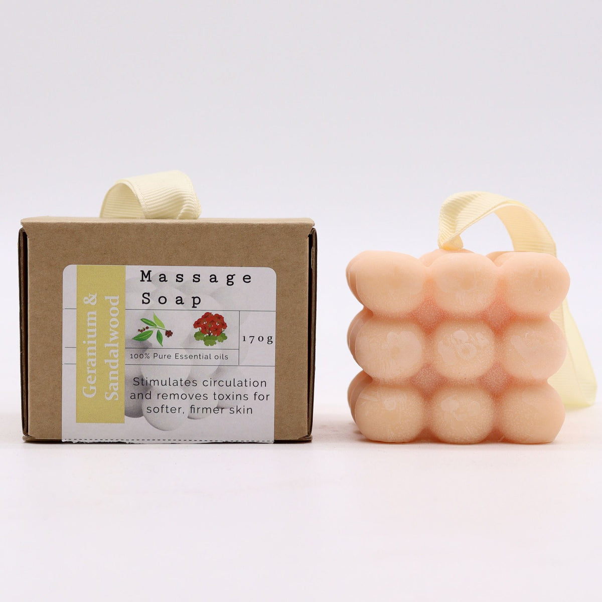 Boxed Single Massage Soaps - Geranium & Sandalwood