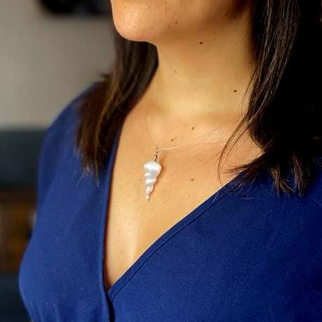 Selenite Spiral Pendant