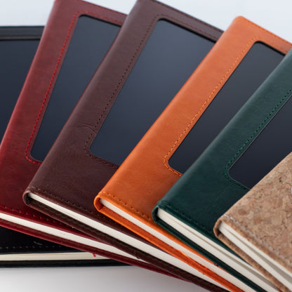 A5 Intention Note Book - LCD Wipe Screen - Black Leather Effect - 80 Leafs