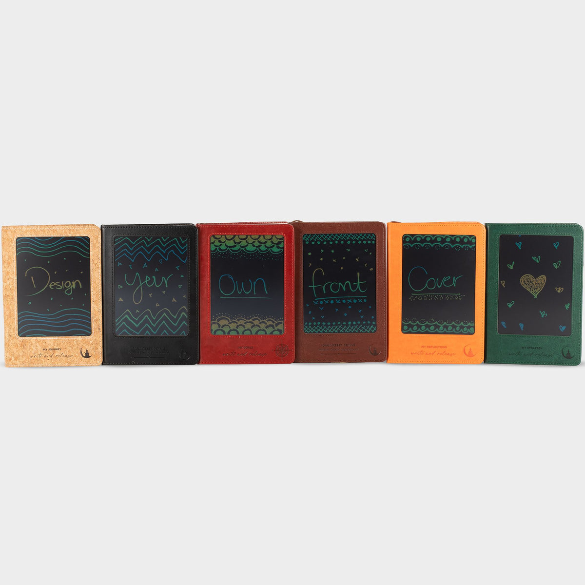 A5 Intention Note Book - LCD Wipe Screen - Black Leather Effect - 80 Leafs