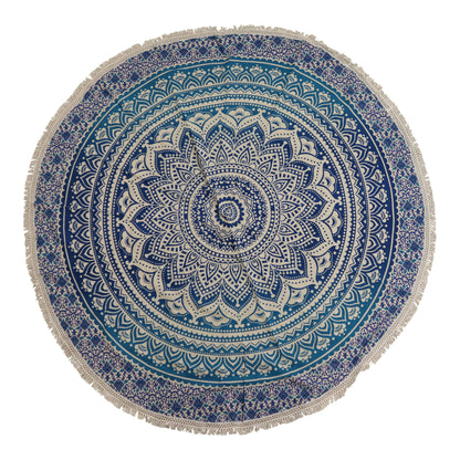 Small Mandala Roundie Cotton Art (130cm) - Classic Blue