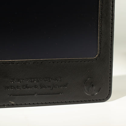 A5 Intention Note Book - LCD Wipe Screen - Black Leather Effect - 80 Leafs