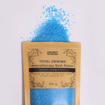 Aromatherapy Bath Potion in Kraft Bag 350g - Total Unwind