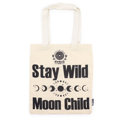 Iconic Basic Tote Bag - Stay Wild, Moon Child - Natural 4oz