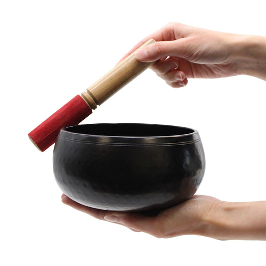 Large Black Beaten Bowl - 18cm