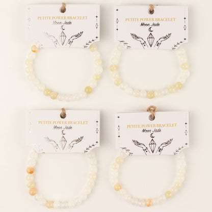 Petite Power Bracelet (17cmx6mm) - Moon Jade