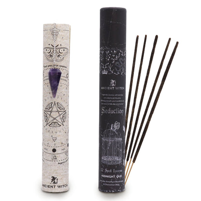 Ancient Witch Spell Incense - Seduction - Amethyst Pendulum