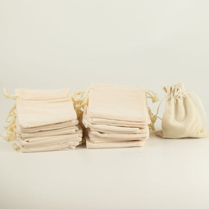 Quality Velvet Pouch - Ivory 10x12cm