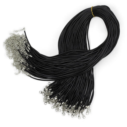 Waxed Pendant Cord -  2mm x 55cm - Black 101
